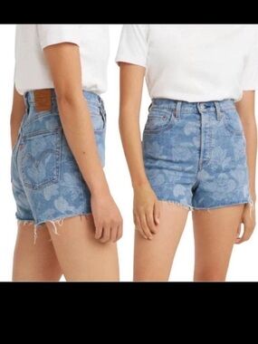 Levi's Ribcage Floral Print Jean Denim Shorts